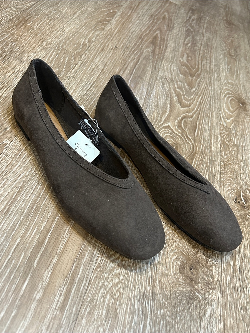 a new day Brown Suede-Look Ballet Flats